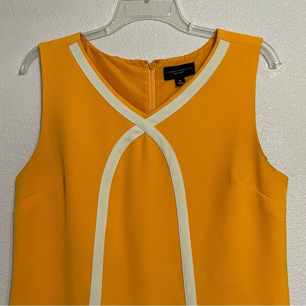 VICTORIA BECKHAM for Target Sleeveless Shift Dress Marigold Yellow Size Medium - Picture 4 of 13
